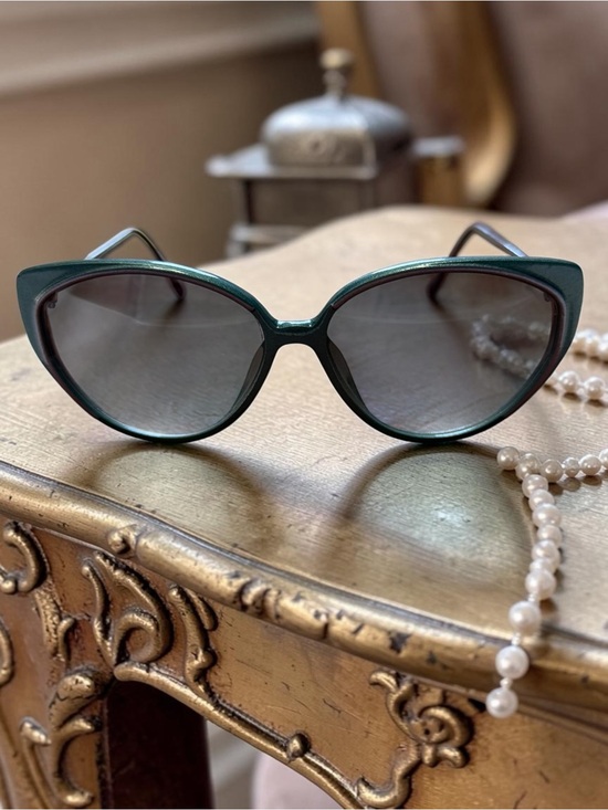 Vintage Deadstock Optyl LCM Vienna Austrian Designer Teal Oversized Sunglasses main image 7